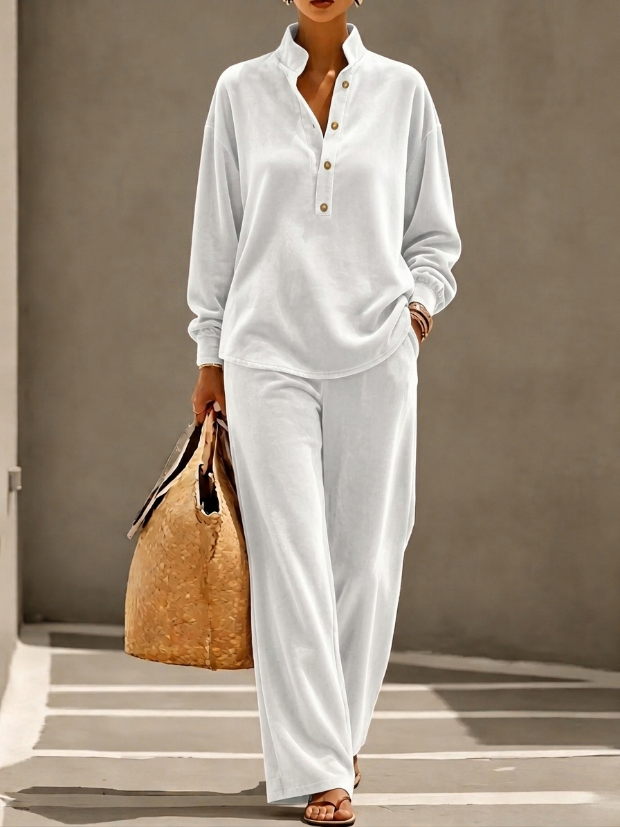 Women's Velvet Two-Piece Lounge Set
