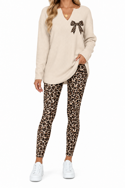 Women's 2-Piece Lounge Set – Top & Plaid Leggings
