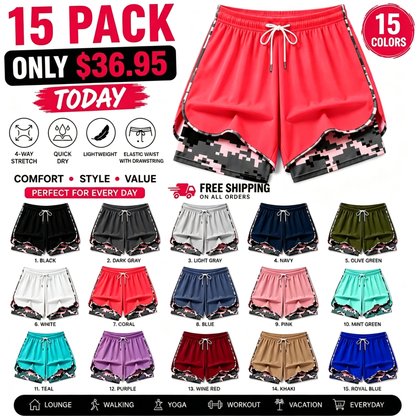 Women's casual athletic shorts with pockets