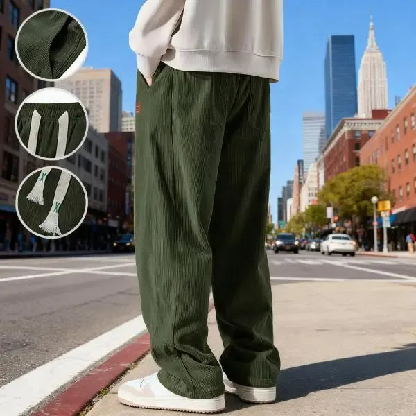 Men's Corduroy Wide-Leg Pants