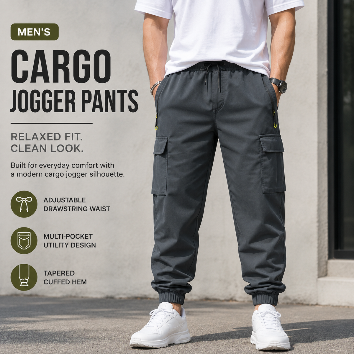 Men's Multi-Pocket Cargo Jogger Pants