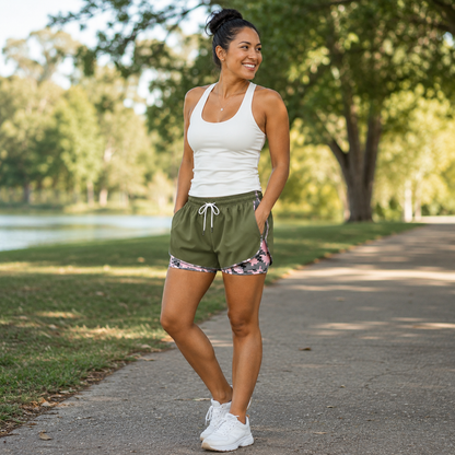Women's casual athletic shorts with pockets