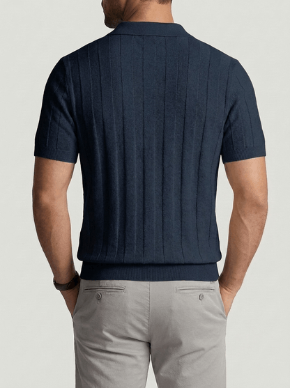 Men's Ribbed Knit Polo Shirt