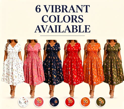 Women's Floral V-Neck Wrap Dress