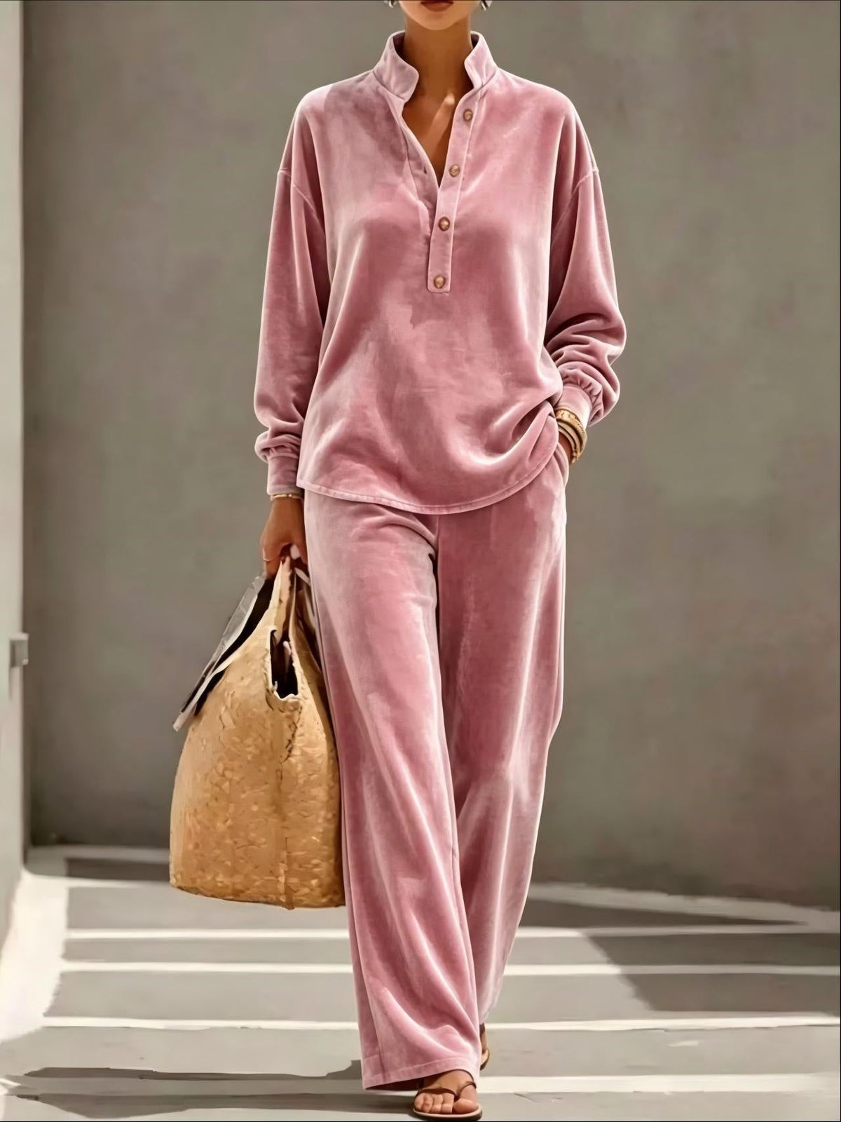 Women's Velvet Two-Piece Lounge Set