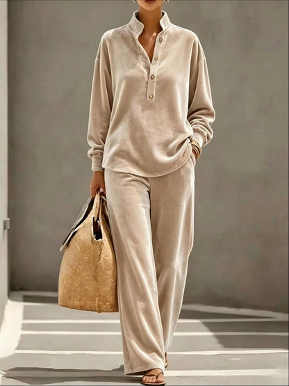 Women's Velvet Two-Piece Lounge Set