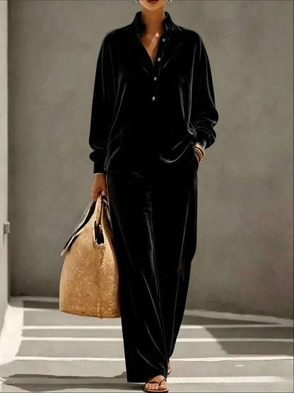 Women's Velvet Two-Piece Lounge Set