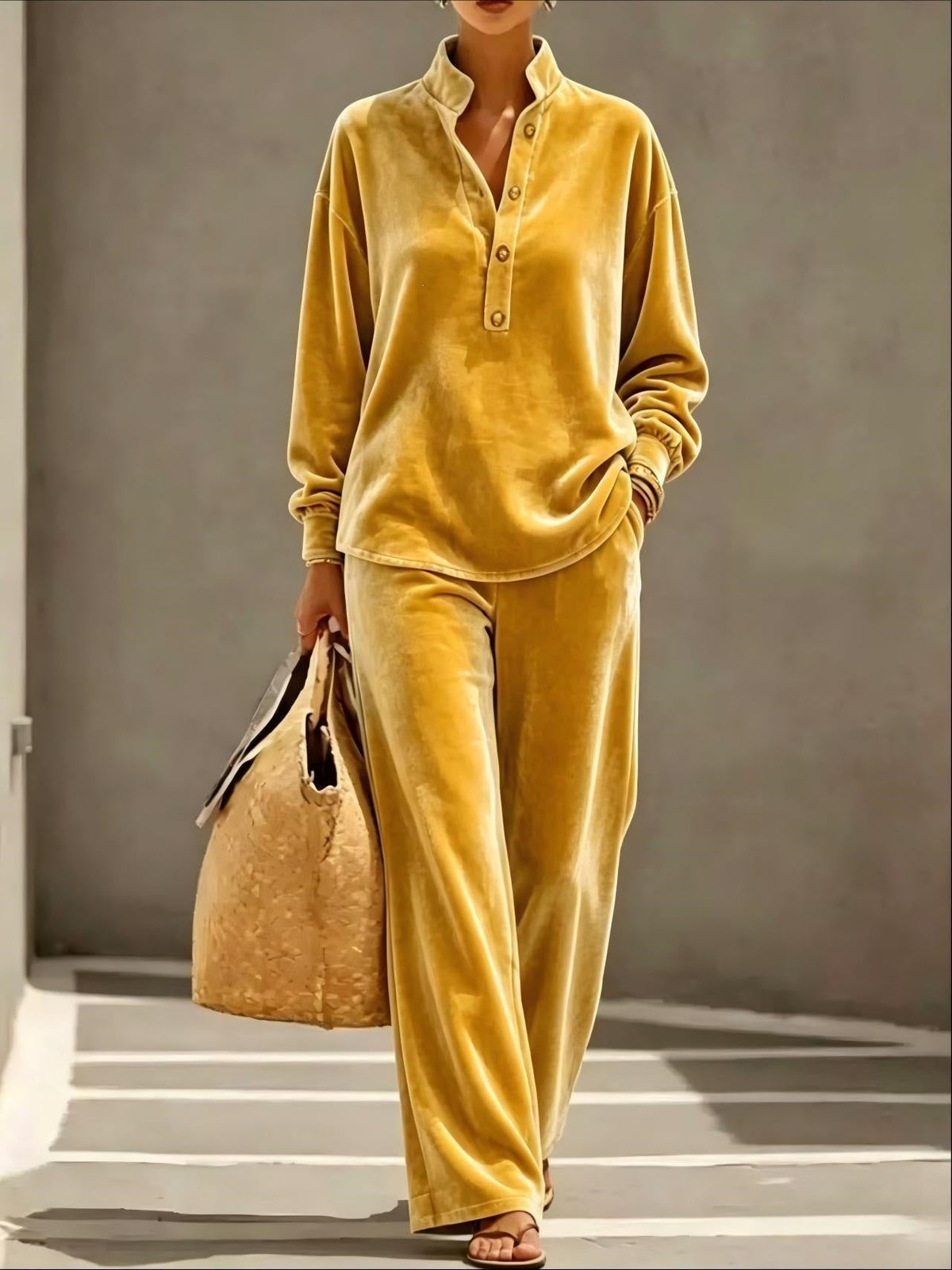Women's Velvet Two-Piece Lounge Set
