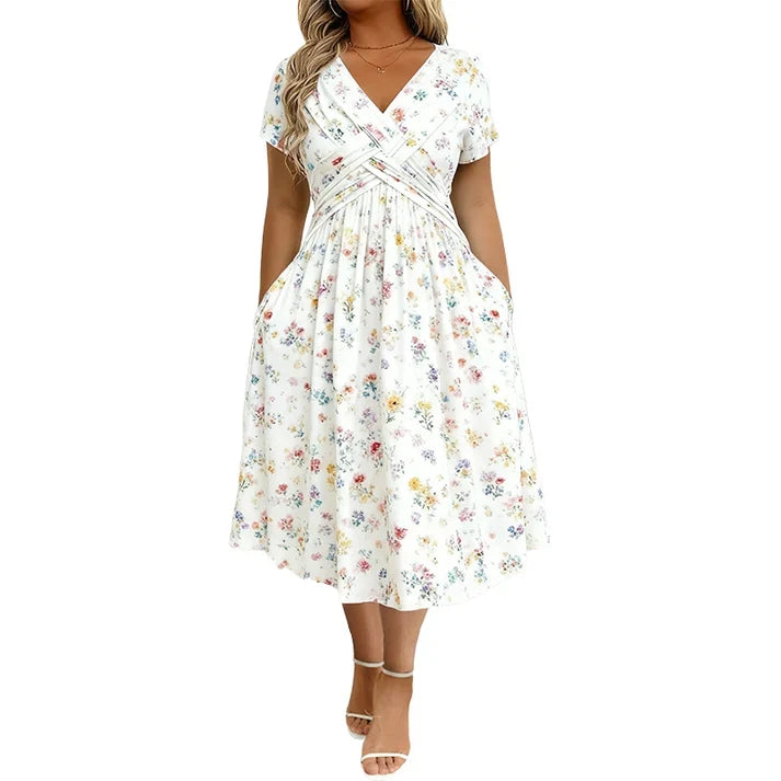 Women's Floral V-Neck Wrap Dress